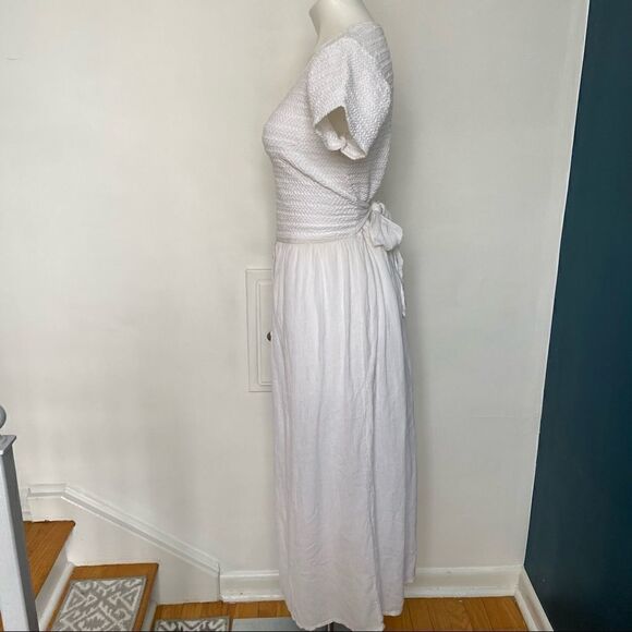 Jacquline Lauren vintage  Smocked 90s button front midi dress - Picture 7 of 11